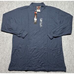 Vintage Ringo Sport Polo Shirt Mens 2XL Blue Golf Long Sleeve 100% Cotton New
